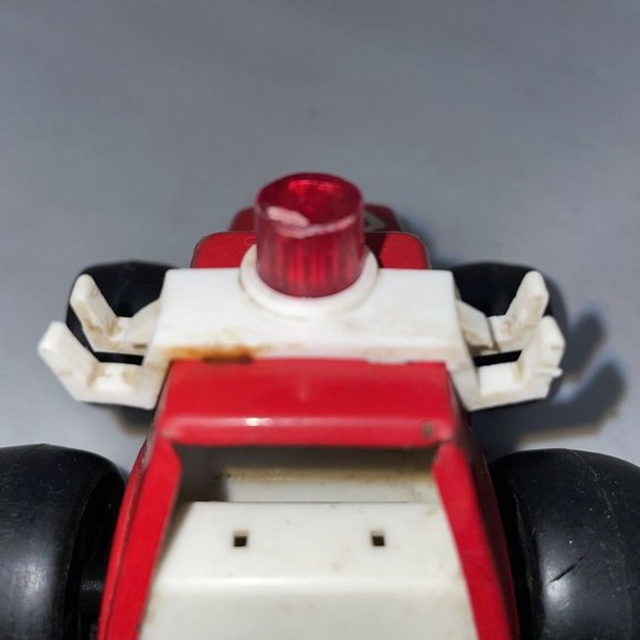Vintage Buddy L Red And White Fire Buggy Toy Push Along Metal Car - Picture 9 of 11
